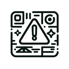 Warning symbol with geometric shapes and lines in vector style  