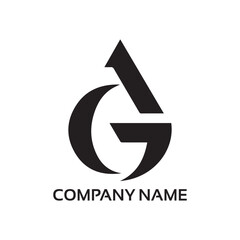 simple elegant AG icon logo letter