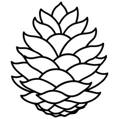 Pinecone line art vector