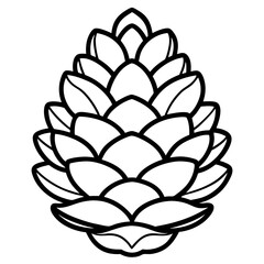 Pinecone line art vector