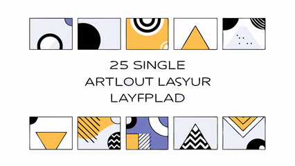 Set of 25 Modern Geometric Shapes | Retro Memphis Design Elements Collection.