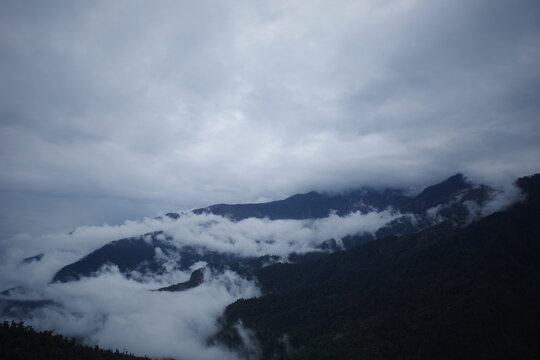 clouds over the mountains