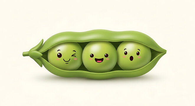 Three Peas in a Pod: A Trio of Cute Emoticons