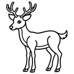 Obraz premium Reindeer (stylized) line art vector
