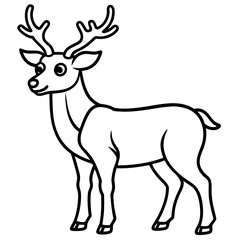 Reindeer (stylized) line art vector