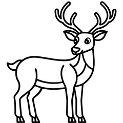 Obraz premium Reindeer (stylized) line art vector