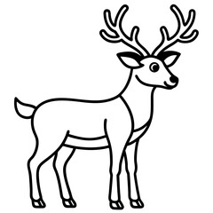 Obraz premium Reindeer (stylized) line art vector
