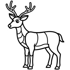 Fototapeta premium Reindeer (stylized) line art vector