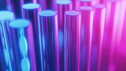 Fototapeta premium Abstract tubes in vibrant neon hues