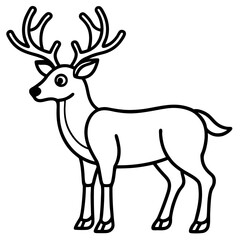 Reindeer (stylized) line art vector