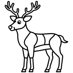 Reindeer (stylized) line art vector