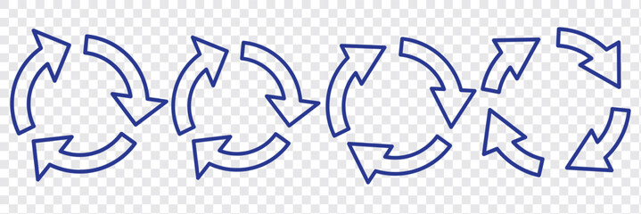 Refresh vector icon set black filled and outlined style. refresh, restart or reload vector symbol.