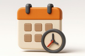 Time Management with Calendar and Clock Icon for Planning and Scheduling Appointments in Business and Personal Life
