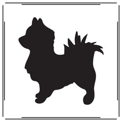 Pomeranian Dog Silhouette - Simple Black Pomeranian Icon Design - Cute Dog Breed Vector, Pet Logo, and Animal Illustration
