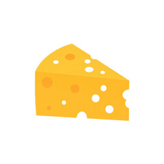 Swiss cheese or Emmental cheese flat icon for food apps and websites