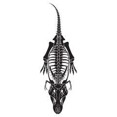 Architectural lines of a predator – Tyrannosaurus rex skeleton silhouette and technical Tyrannosaurus rex skeleton vector – dinosaur skeleton silhouette

