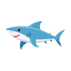 Obraz premium A vibrant illustration of a smiling shark, perfect for educational materials or playful designs