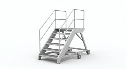 Buy portable rolling stairs with handrails for warehouse aircraft maintenance and industrial use online now