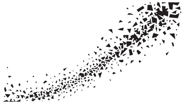 Abstract Black and White Fragmented Geometric Shape Design