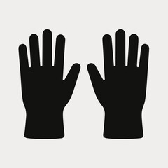 Obraz premium very simple flat and single minimalist Gloves Silhouettes in black on a white background
