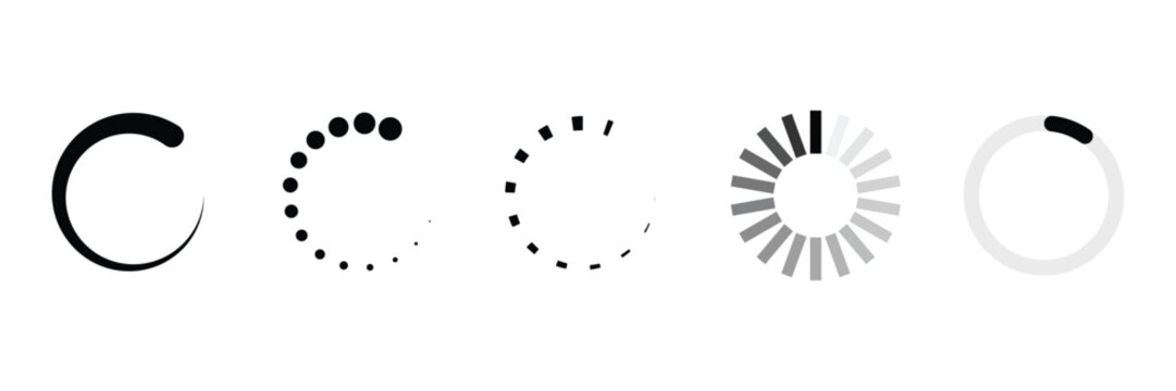 Set of loading bar icon collection. loading status bar in different , Download progress symbol.