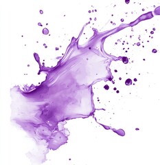 Purple liquid splash against white
