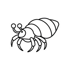 Obraz premium hermit crab line art