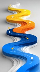 simple timeline path with checkpoints illustrated by financial goals like emergency fund and retirement abstract infographic layout side copy space
