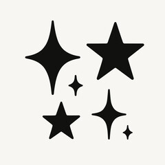 Fototapeta premium very simple flat and single minimalist Sparkly Decoration Silhouettes in black on a white background