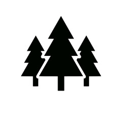 Obraz premium very simple flat and single minimalist Fir Trees Silhouettes in black on a white background