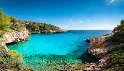 Fototapeta premium mediterranean paradise secluded cove with turquoise waters