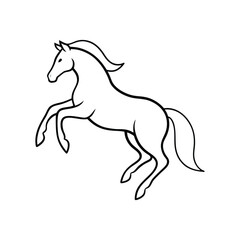 Obraz premium jumping horse line art