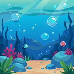 Obraz premium Underwater bubbles background with soft gradients 