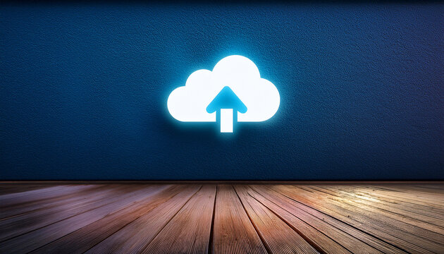 adobe creative cloud app icon on wooden floor against wall