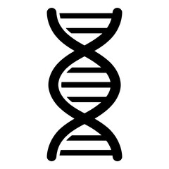 very simple flat and single minimalist DNA Strand Silhouettes in black on a white background