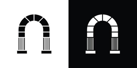 Archway icon black silhouette for web, and mobile app