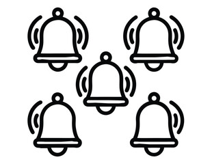 Christmas Bell Line, Solid, Flat and Colour Vector Icon. Editable Stroke. Pixel Perfect. For Mobile and Web.