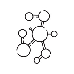 Molecule, cell, atom, protein editable stroke outline icon.