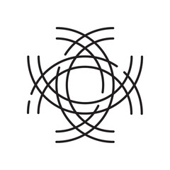Molecule, cell, atom, protein editable stroke outline icon.