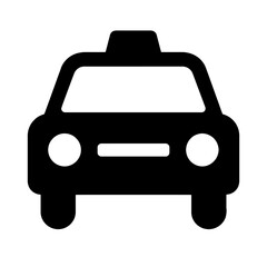 very simple flat and single minimalist Taxicab Silhouettes in black on a white background