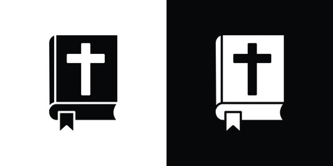 Obraz premium Bible icon black silhouette for web, and mobile app