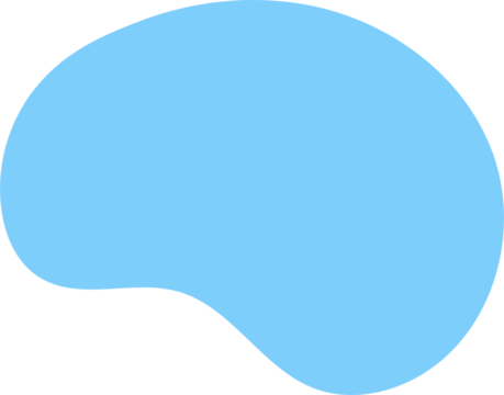 Simple blue abstract blob shape element
