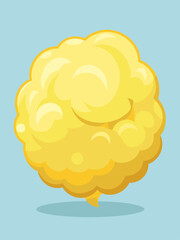 Cartoon yellow speech bubble cloud design element