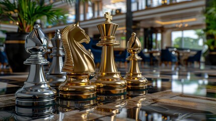 Exploring strategic concepts  business ideas and chess battles in 3d renderings for competitions