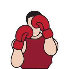 boxing, male boxer on white background. symbol boxer for web, ads, banner and etc. vector illustration EPS 10.