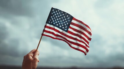 American Flag Waving on Independence Day Celebration