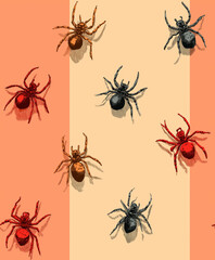 Vintage Insects Seamless Texture Pattern - Perfect Repeat	
