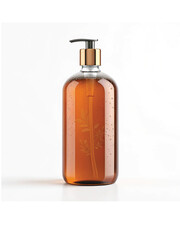 Amber Glass Shampoo Bottle icon on white background