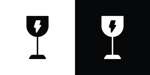 Box fragile icon black silhouette for web, and mobile app