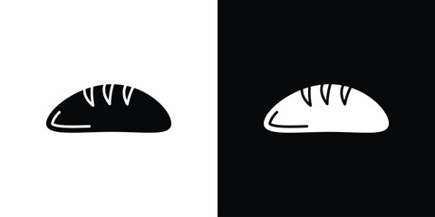 Bread loaf icon black silhouette for web, and mobile app
